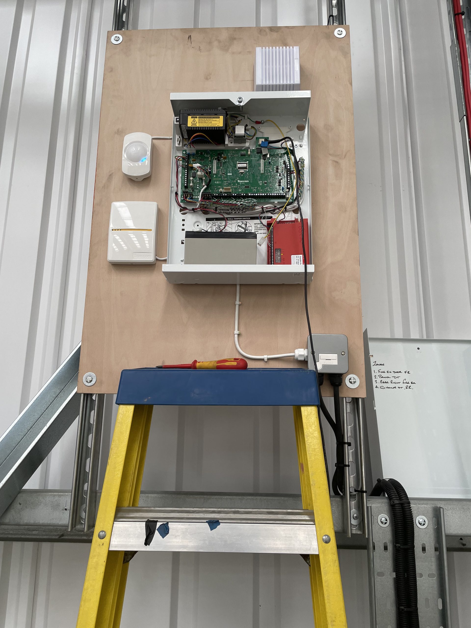 Intruder alarm panel installation by J4 Security Systems