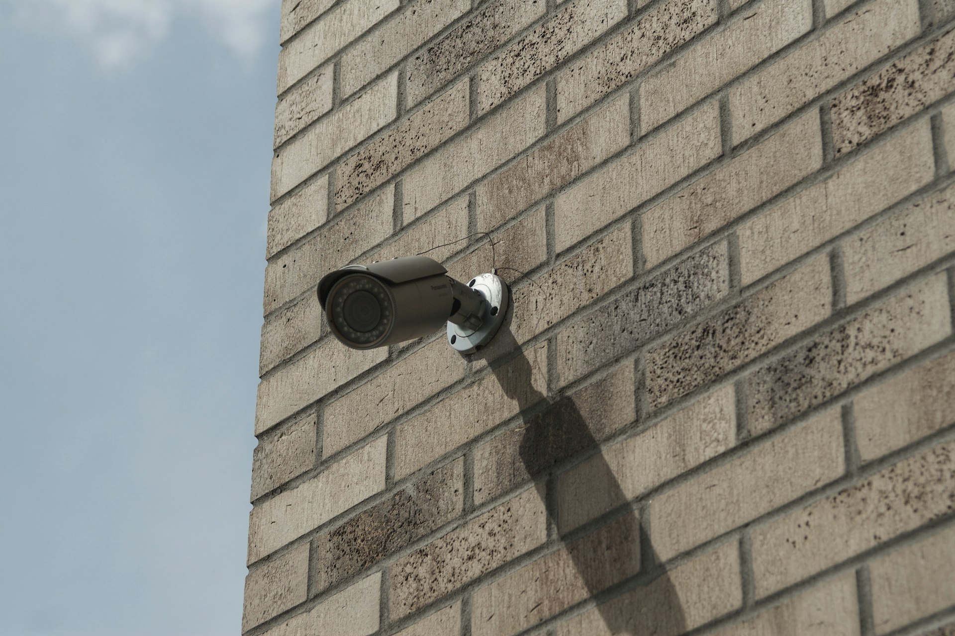 Modern building secured with CCTV cameras and alarm systems
